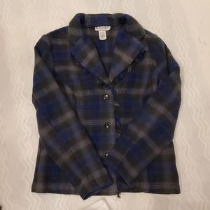 Dress Barn royal blue-gray plaid jacket size M